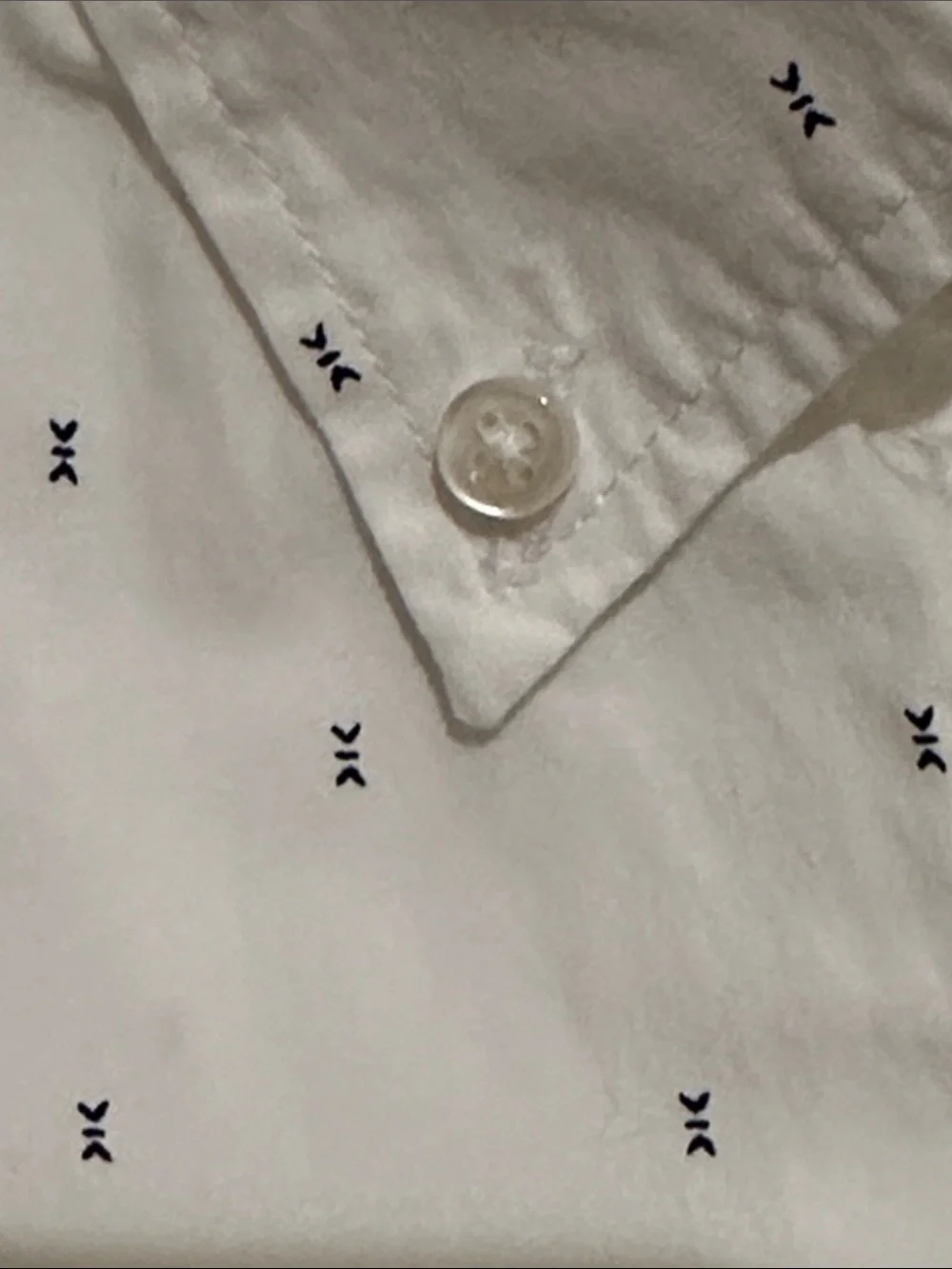 J. Crew Slim White Button-Down Shirt with Micro Navy/ black Motif - Picture 4 of 4